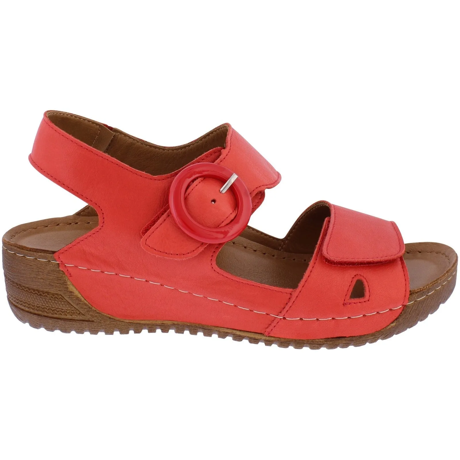 Adesso A7197 Lily Ladies Salsa Leather Touch Fastening Sandals