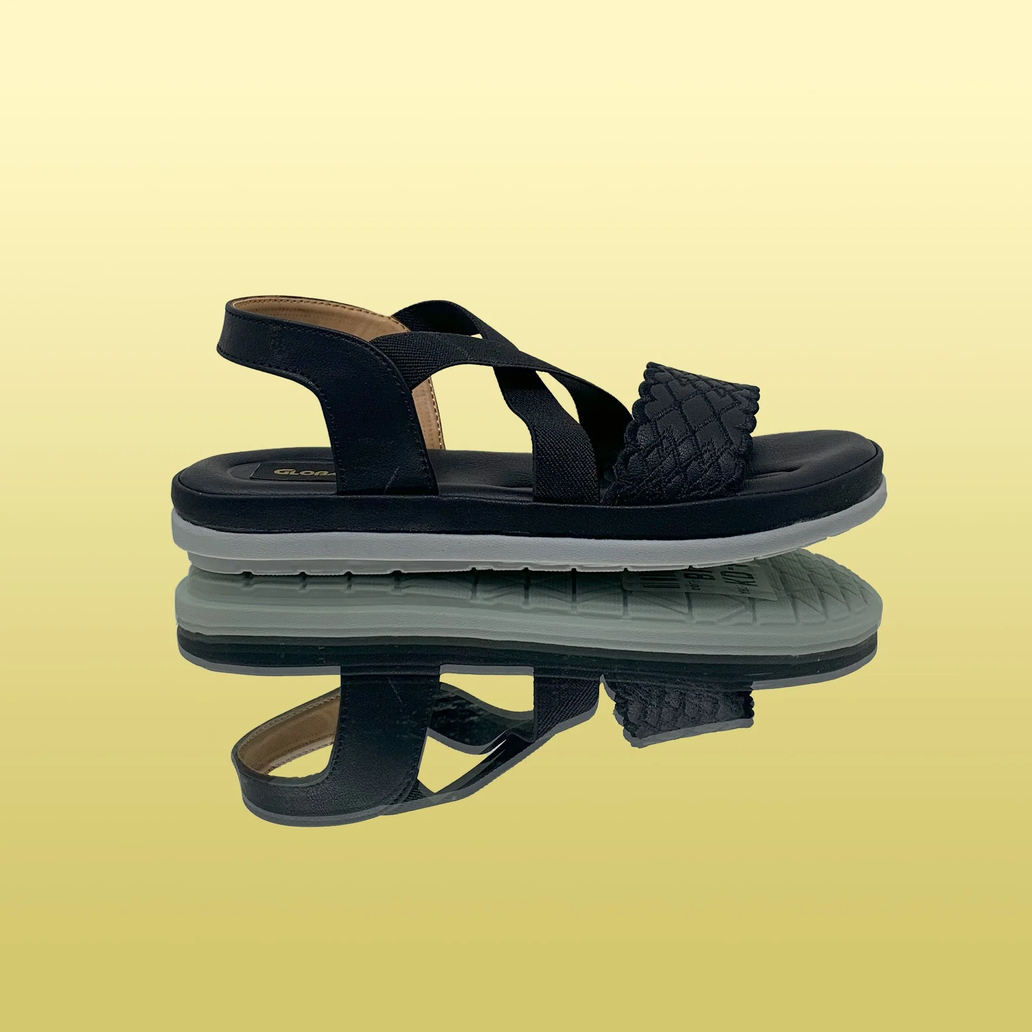 Black Cross-Strap Sandals