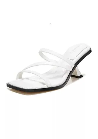 Circus by Sam Edelman Felicity White Croc Print Open Toe Flared Heeled Sandals
