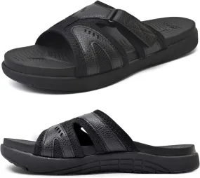 COFACE Mens Sport Recovery Sandals Plantar Fasciitis Soft Cushion Lightweight Orthotic Slides for Men