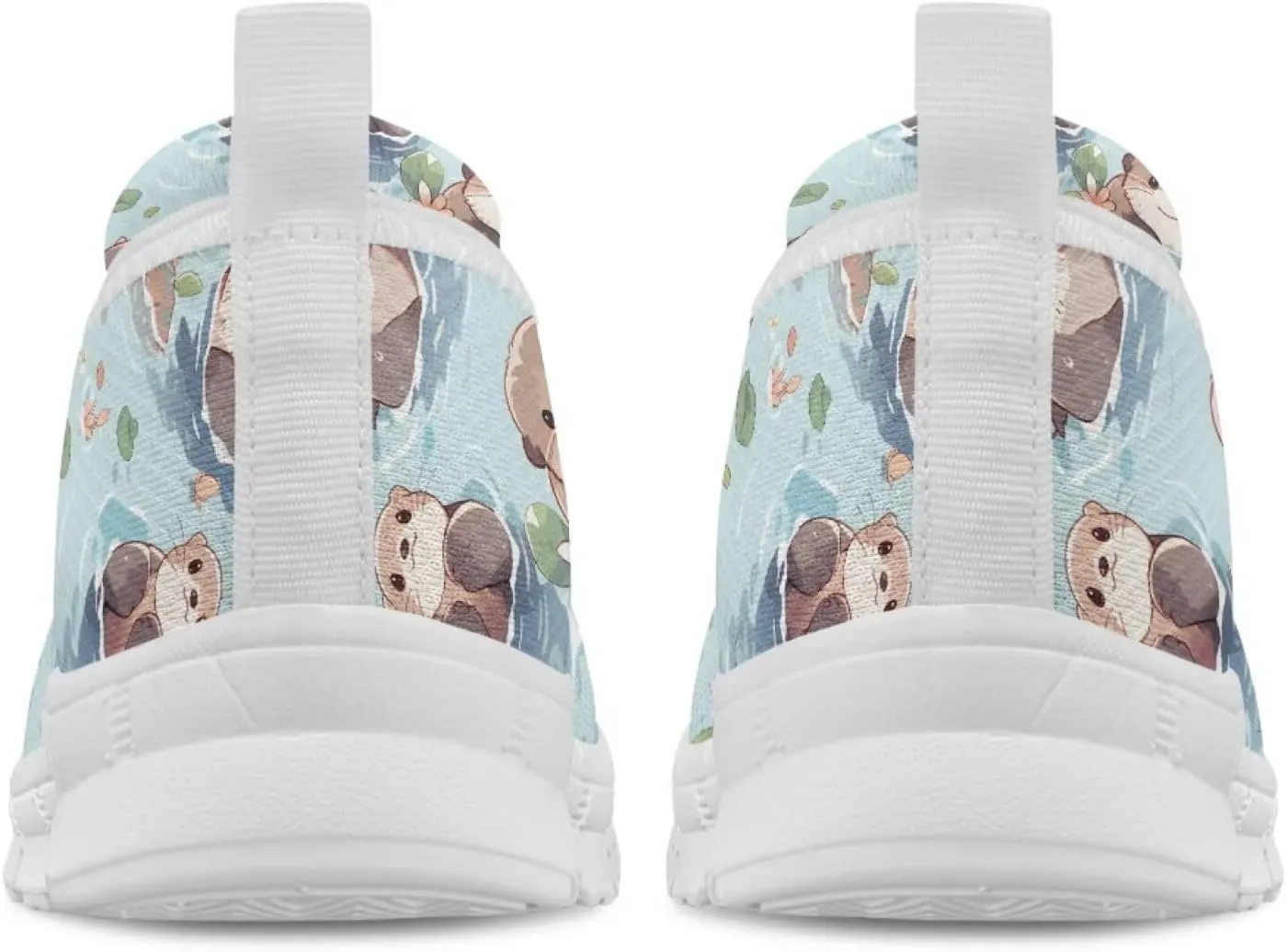 Coloranimal Flats for Women Walking Shoes Womens Loafers Mesh Flats Athletic Shoes Breathable Cute Travel Shoes Casual Flats White Sole