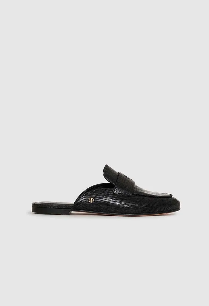 Corrine Mules - Mini Embossed Black