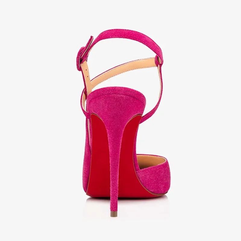 Elegant Pink Suede Leather Sandal
