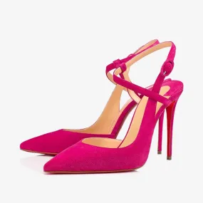 Elegant Pink Suede Leather Sandal