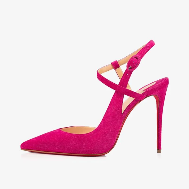 Elegant Pink Suede Leather Sandal