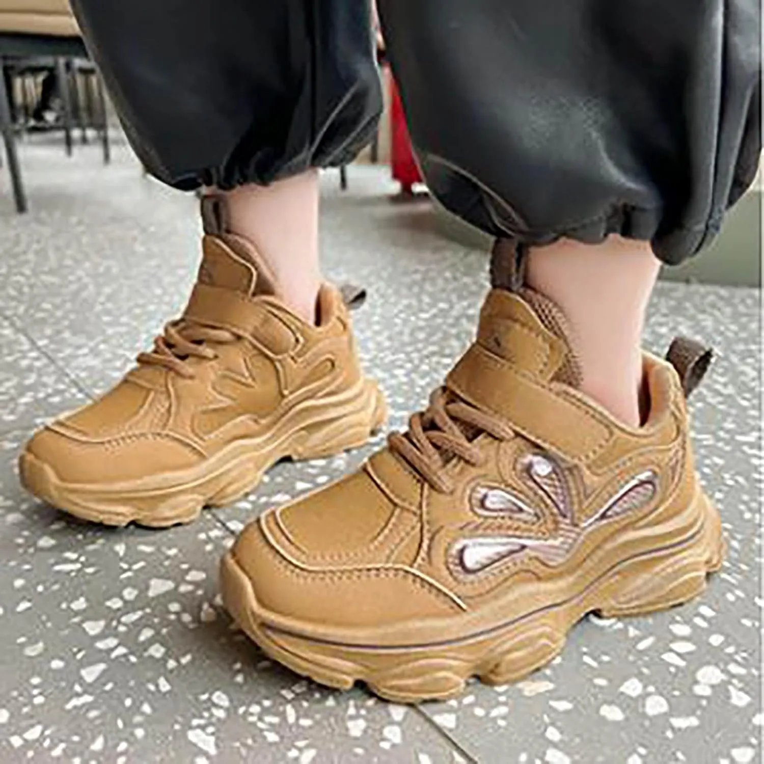Fashion All Seasons Children Sports Shoes Girls Boys Flat Sole Thick Sole Non Slip Comfortable Casual Tumble Slip on