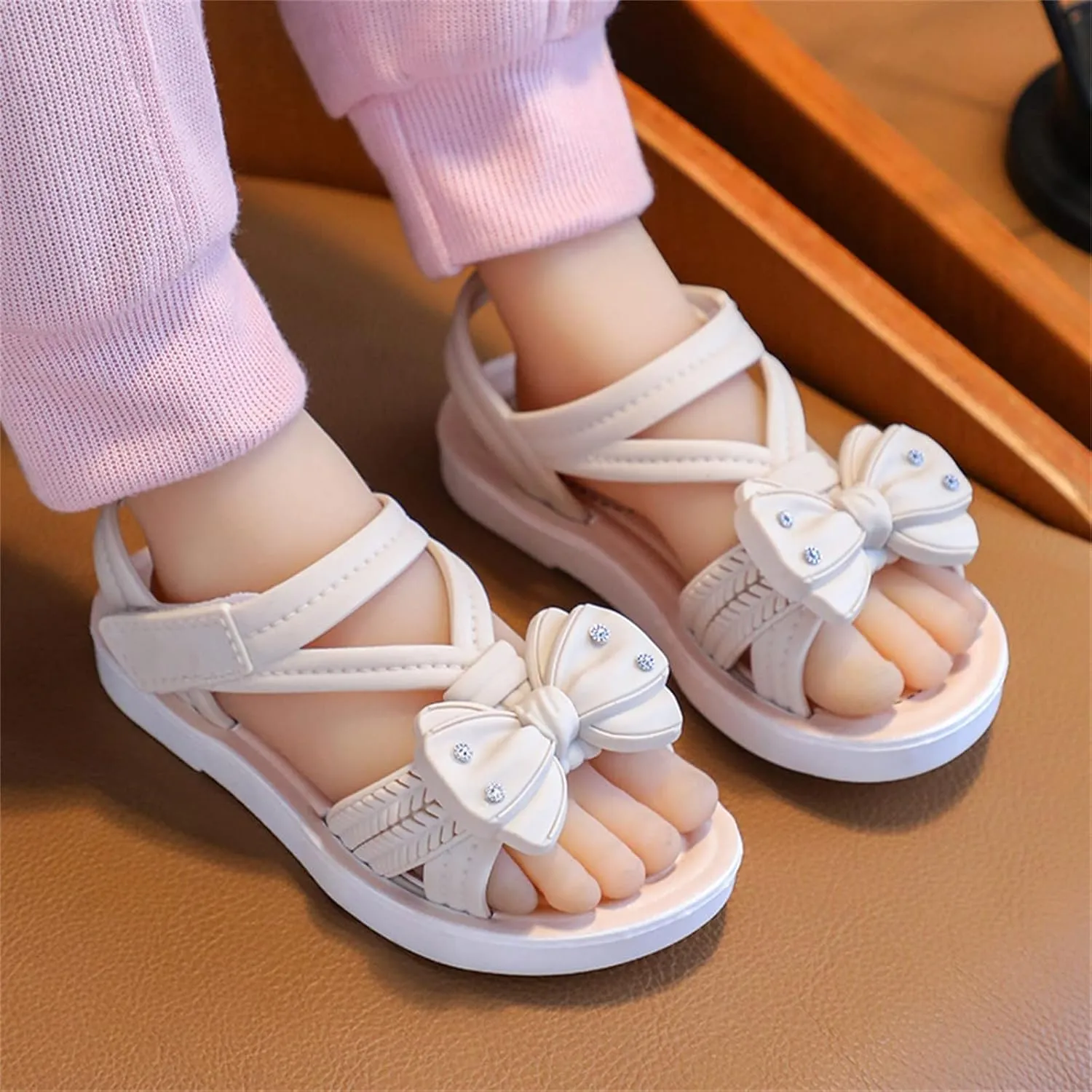 Girls Sandals Children Sandals Soft Flat Shoes Fashion Comfortable Flower Sandals en Sandals for Toddler Girls
