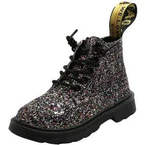 glitter combat boots