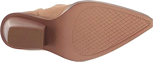 Jessica Simpson Leeshi Almond Pull On Almond Toe Stacked High Heel Ankle Boots