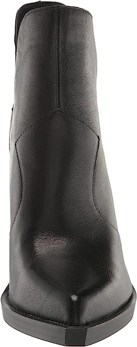 Jessica Simpson Leeshi Black Pull On Almond Toe Stacked High Heel Ankle Boots