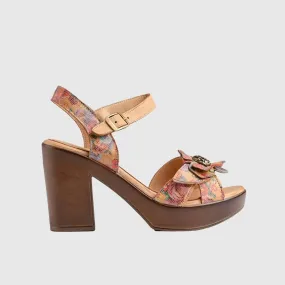 Leather Comfort Block Heel Multi 11627