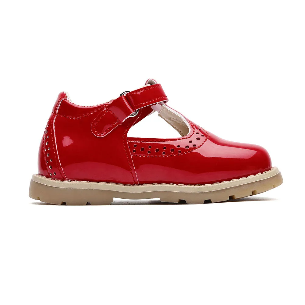 Little Girls School Flat T-Strap Walking Booties Dress Uniform Oxford Shoes