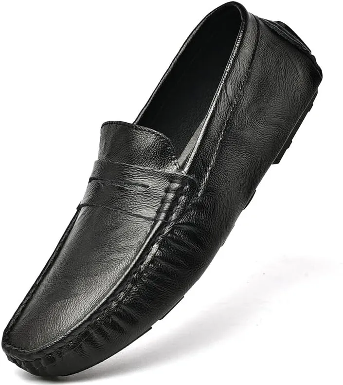 Loafers for Men Driving Penny Loafers PU Leather Boat Shoes Flexible Comfortable Lightweight Casual Classic Slip-on