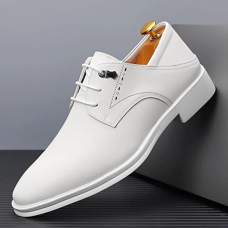 Men's Classic Lace-up Derby Shoes Mens Patent Leather Business Oxford Shoes Classic Comfortable Dress Loafers for Men