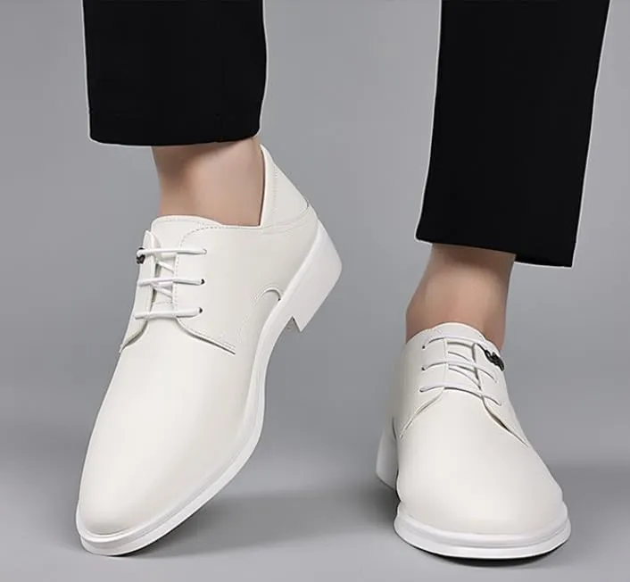 Men's Classic Lace-up Derby Shoes Mens Patent Leather Business Oxford Shoes Classic Comfortable Dress Loafers for Men