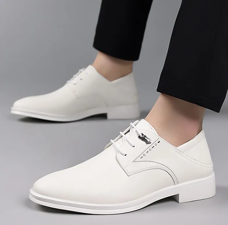 Men's Classic Lace-up Derby Shoes Mens Patent Leather Business Oxford Shoes Classic Comfortable Dress Loafers for Men