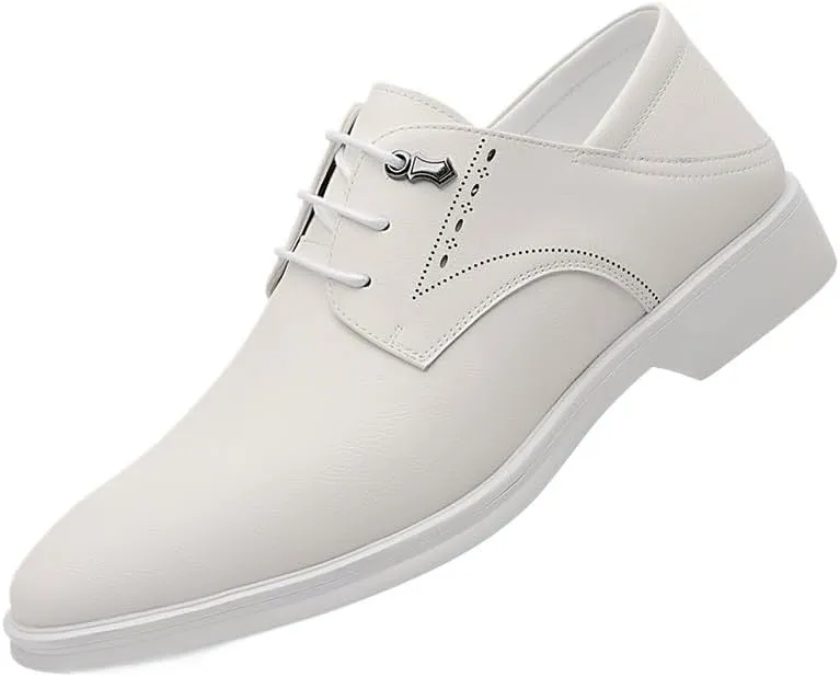 Men's Classic Lace-up Derby Shoes Mens Patent Leather Business Oxford Shoes Classic Comfortable Dress Loafers for Men