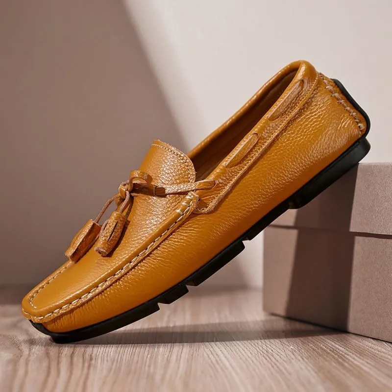 Mens Loafers Square Toe with Tassel Driving Boat Shoes Comfortable Lightweight Flexible Prom Classic Slip On