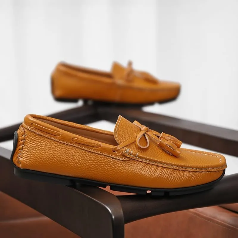 Mens Loafers Square Toe with Tassel Driving Boat Shoes Comfortable Lightweight Flexible Prom Classic Slip On