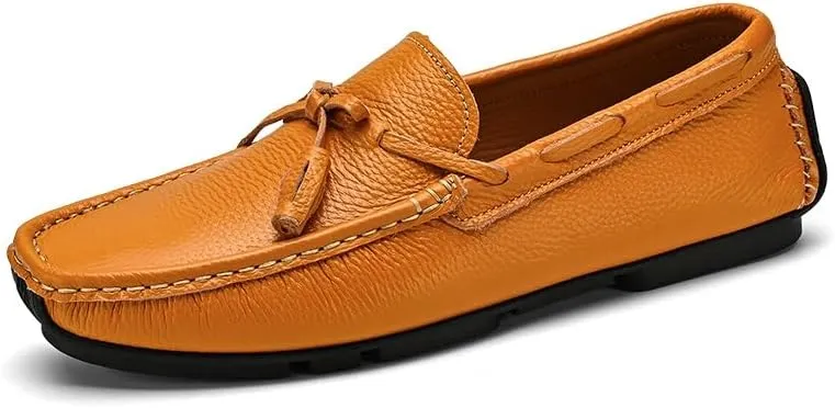 Mens Loafers Square Toe with Tassel Driving Boat Shoes Comfortable Lightweight Flexible Prom Classic Slip On