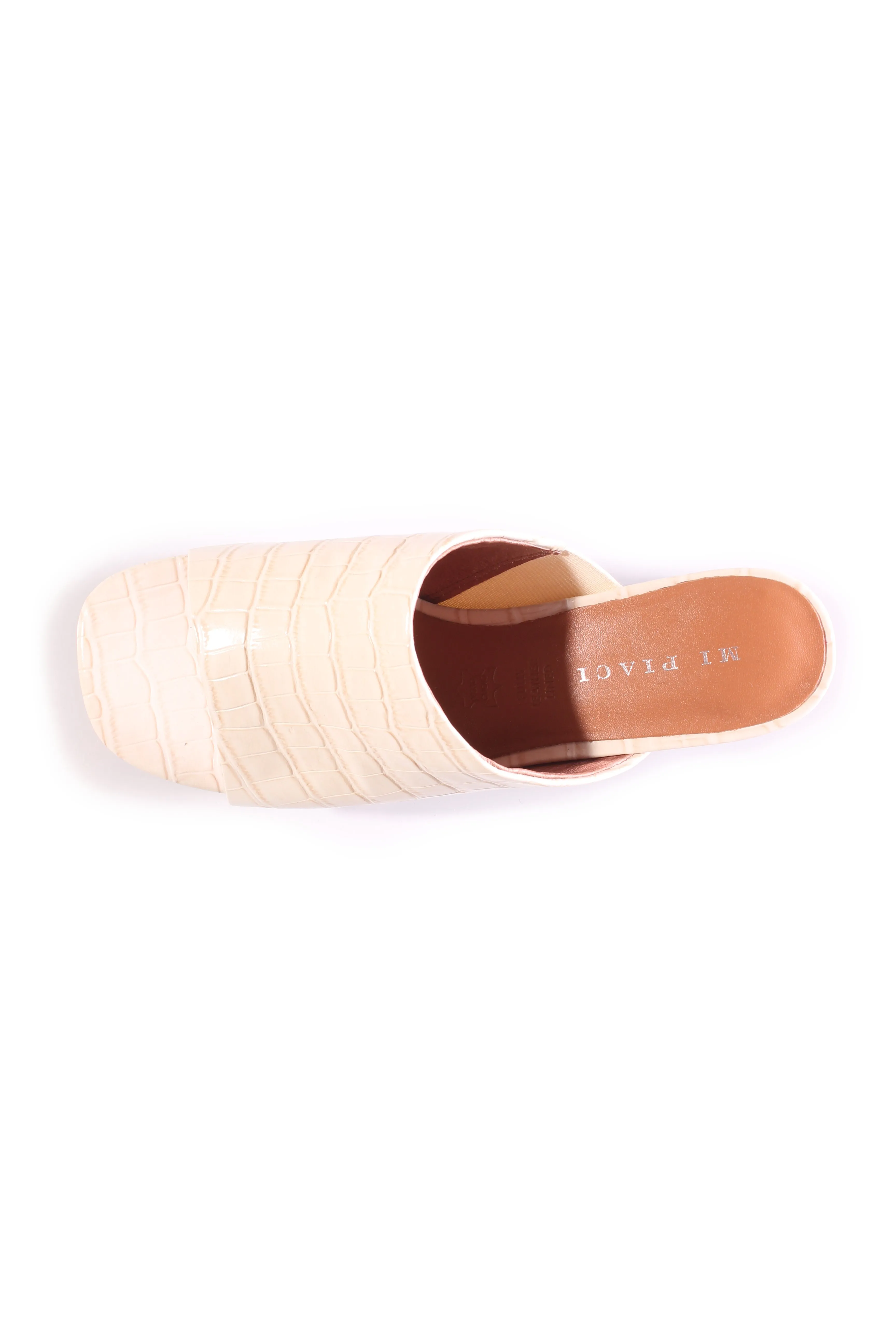 MI PIACI "Slate" vintage cream croc mules! 40
