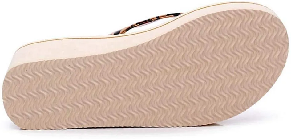 MIOKE Women's Wedge Flipflops Sandals High Heel Platform Summer Beach Nonslip Comfort Casual Thong Sandal