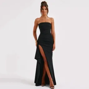 Off-Shoulder Elegant Maxi Dress - Timeless Sophistication