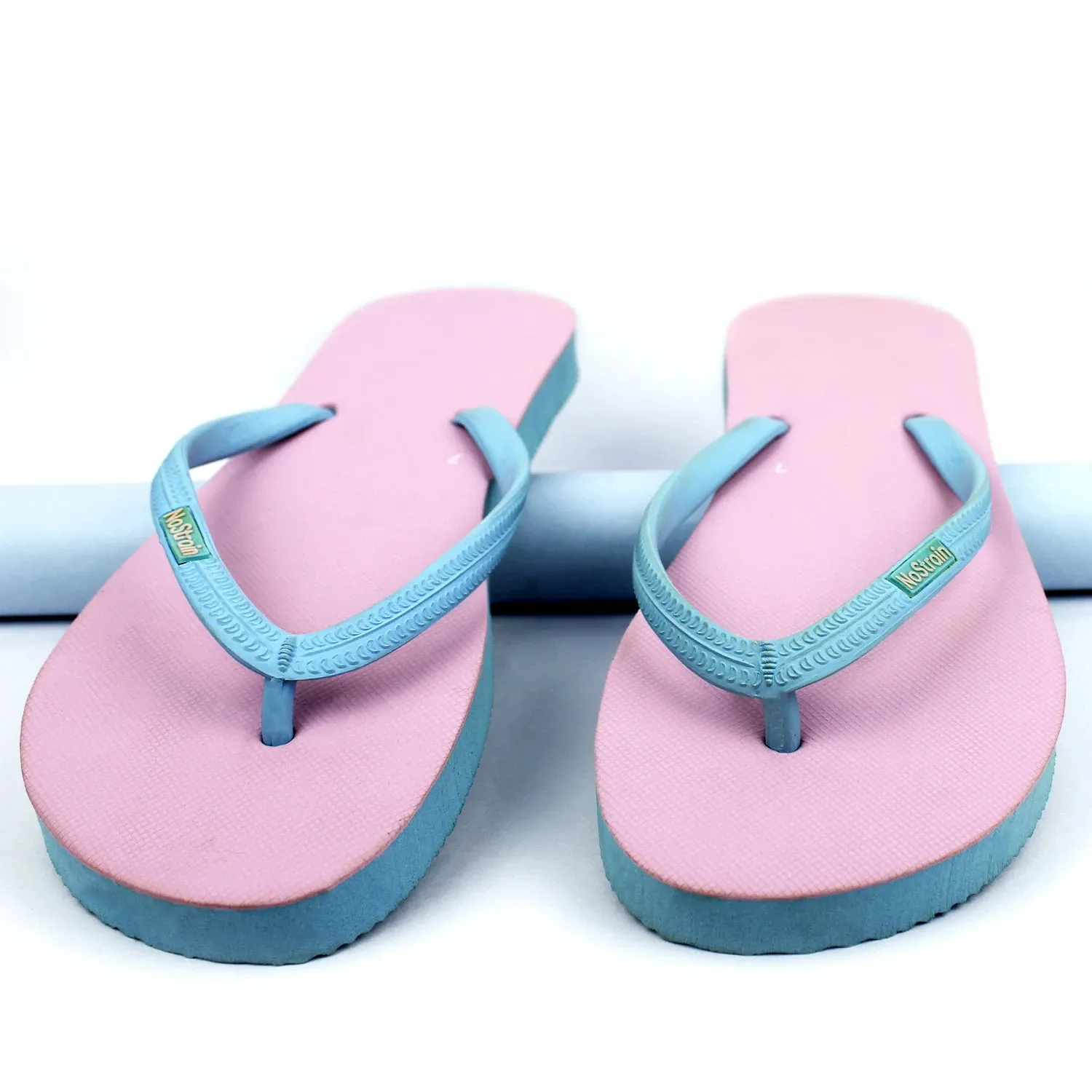 Pink & Sky Blue Flip-Flops Women