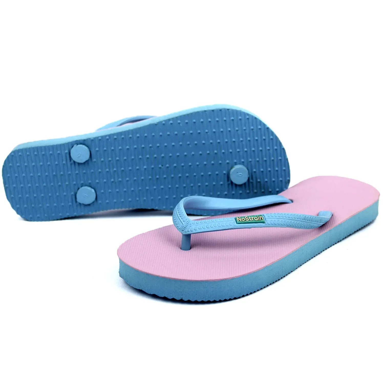 Pink & Sky Blue Flip-Flops Women