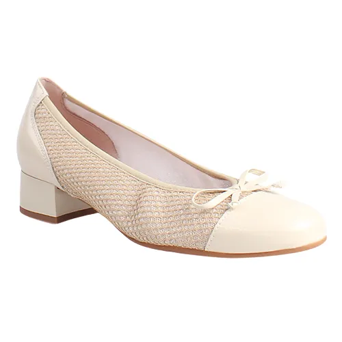 Pitillos Ladies Block Heels Pumps - 10453 - Cream