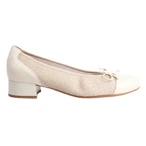 Pitillos Ladies Block Heels Pumps - 10453 - Cream