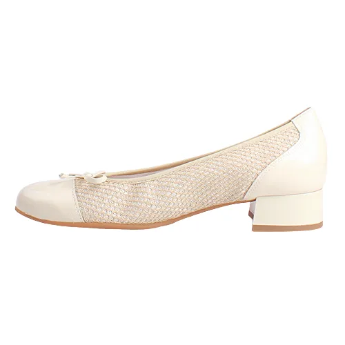 Pitillos Ladies Block Heels Pumps - 10453 - Cream