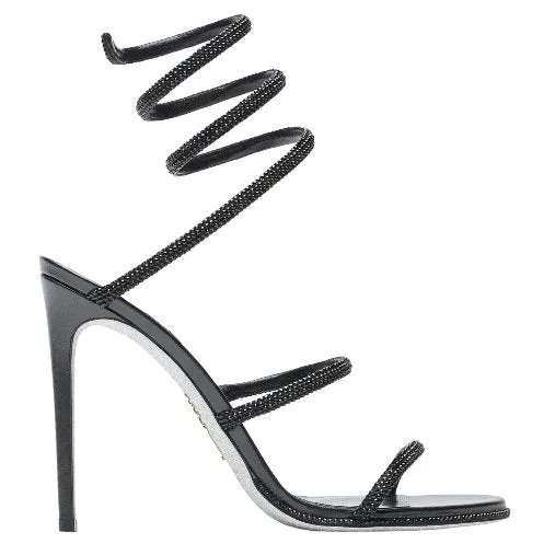 René Caovilla Cleo Black Sandal 105