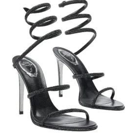 René Caovilla Cleo Black Sandal 105