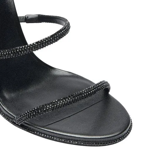 René Caovilla Cleo Black Sandal 105