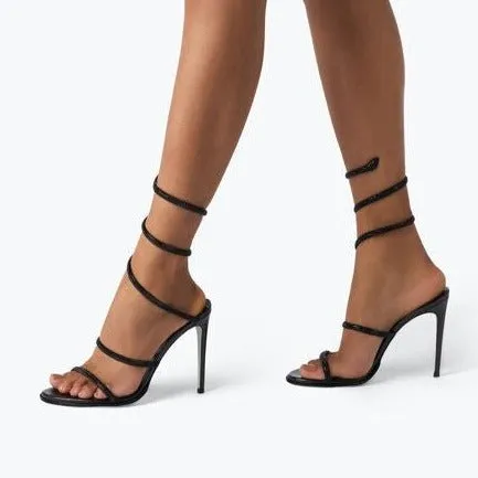 René Caovilla Cleo Black Sandal 105