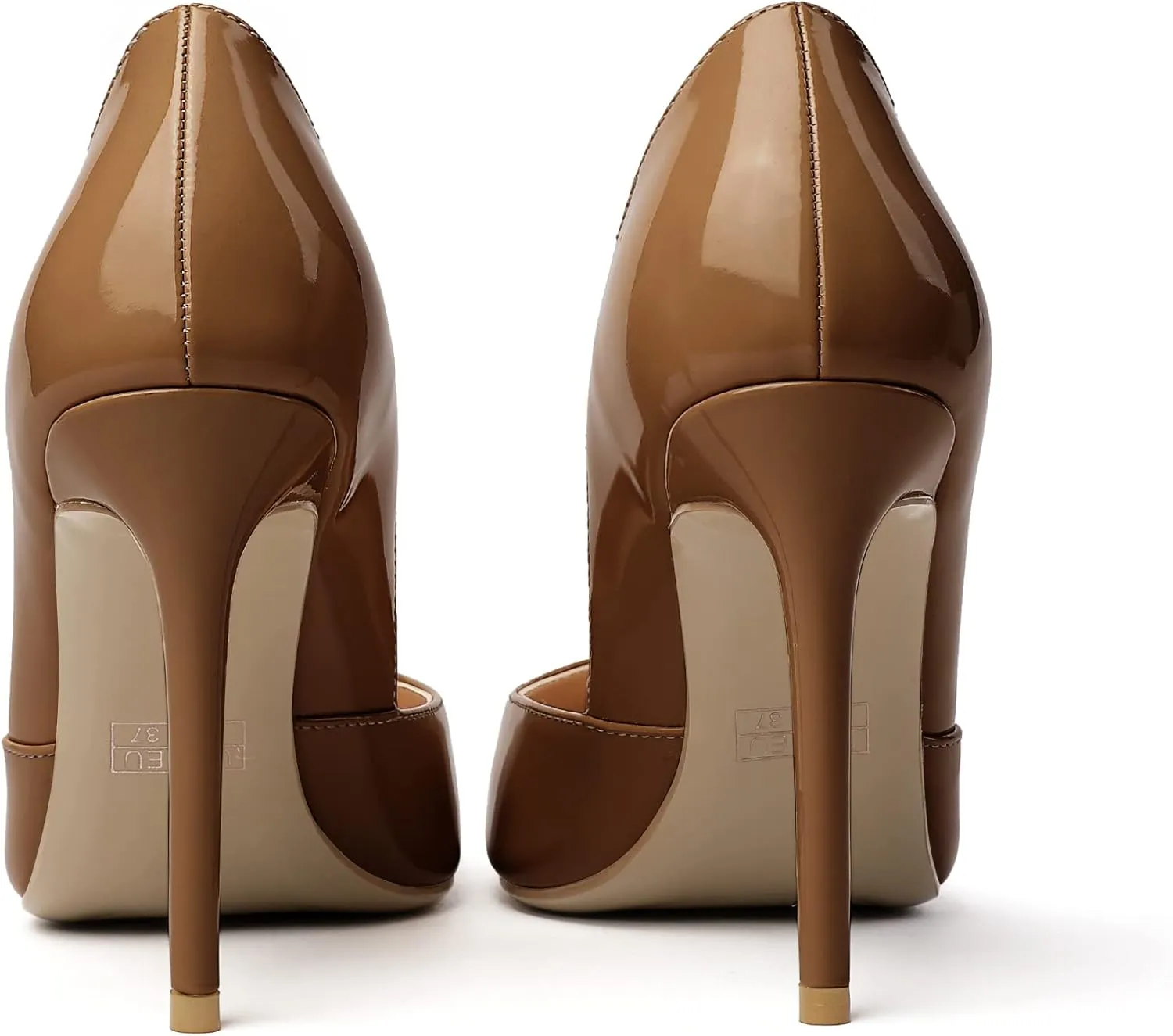 SAMMITOP Women's D'Orsay Slip On High Heels Elegant Pointy Toe Stilettos Pumps 4Inches Office Ladies Shoes