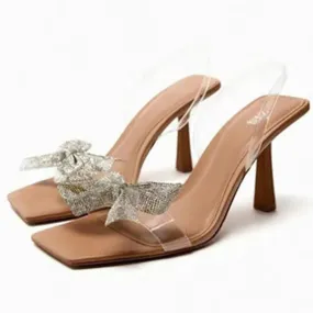 Sandals Bow Tie Heeled Summer Sandals