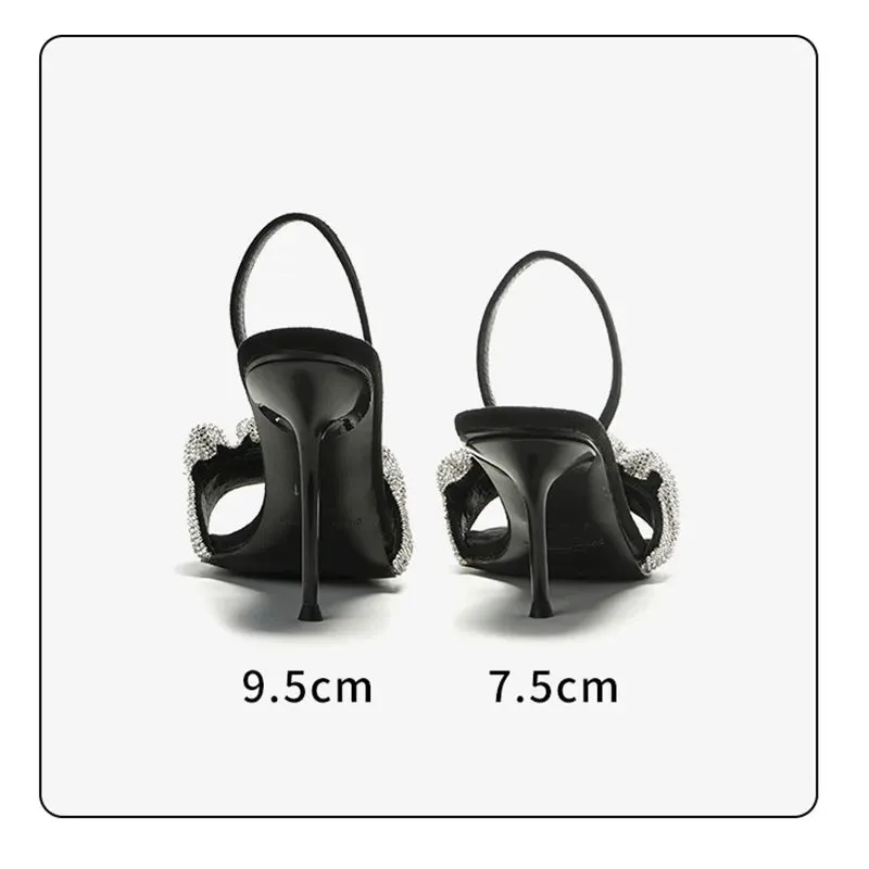 Star style Luxury Rhinestones Women Sandals Elegant stiletto High heels Slingback Gladiator sandals Summer Party Prom shoes