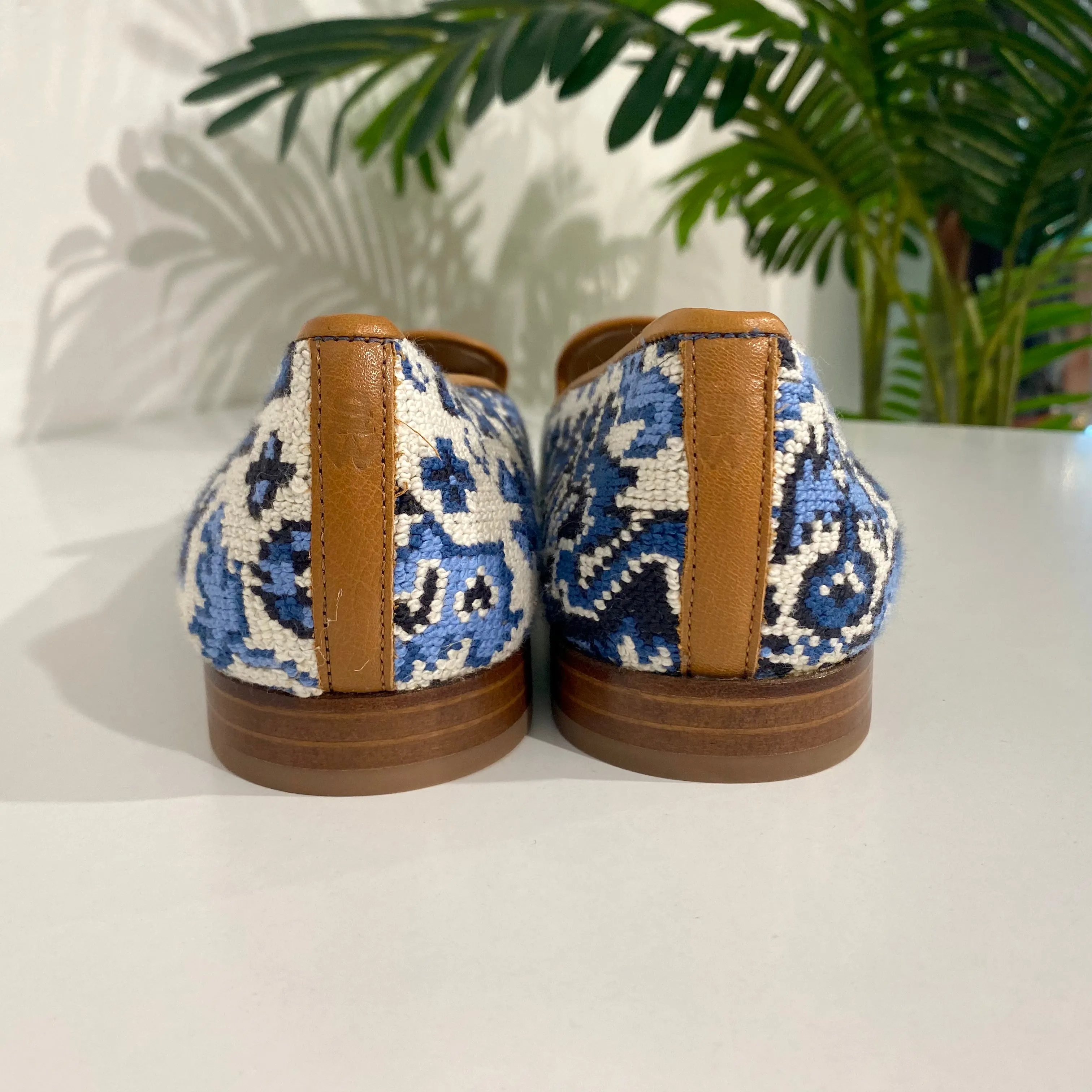 Stubbs & Wootton Blue & White Loafers size 10.5