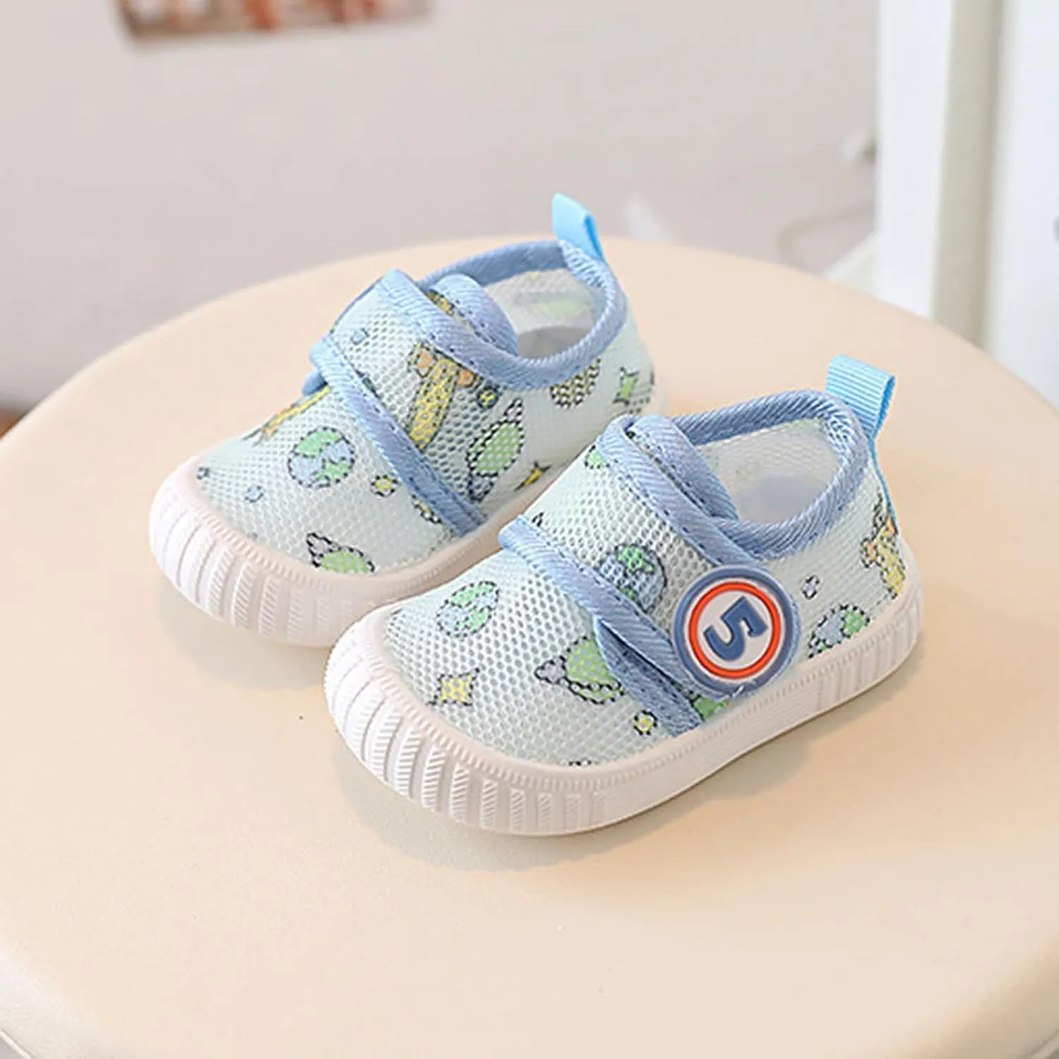 Toddler Girl Baby Boy Squeak Sneakers Cute Comfort Anti-Slip Soft Sole First-Walking Little Kid Trainers Shoes