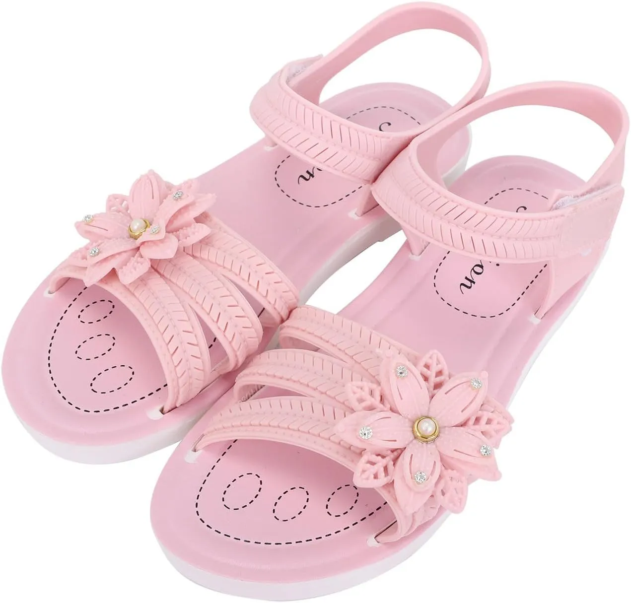 Toddler Kids Girls Sandals Soft Flat Shoes Fashion Comfortable Bow Soft Bottom Lightweight Princess Sandals