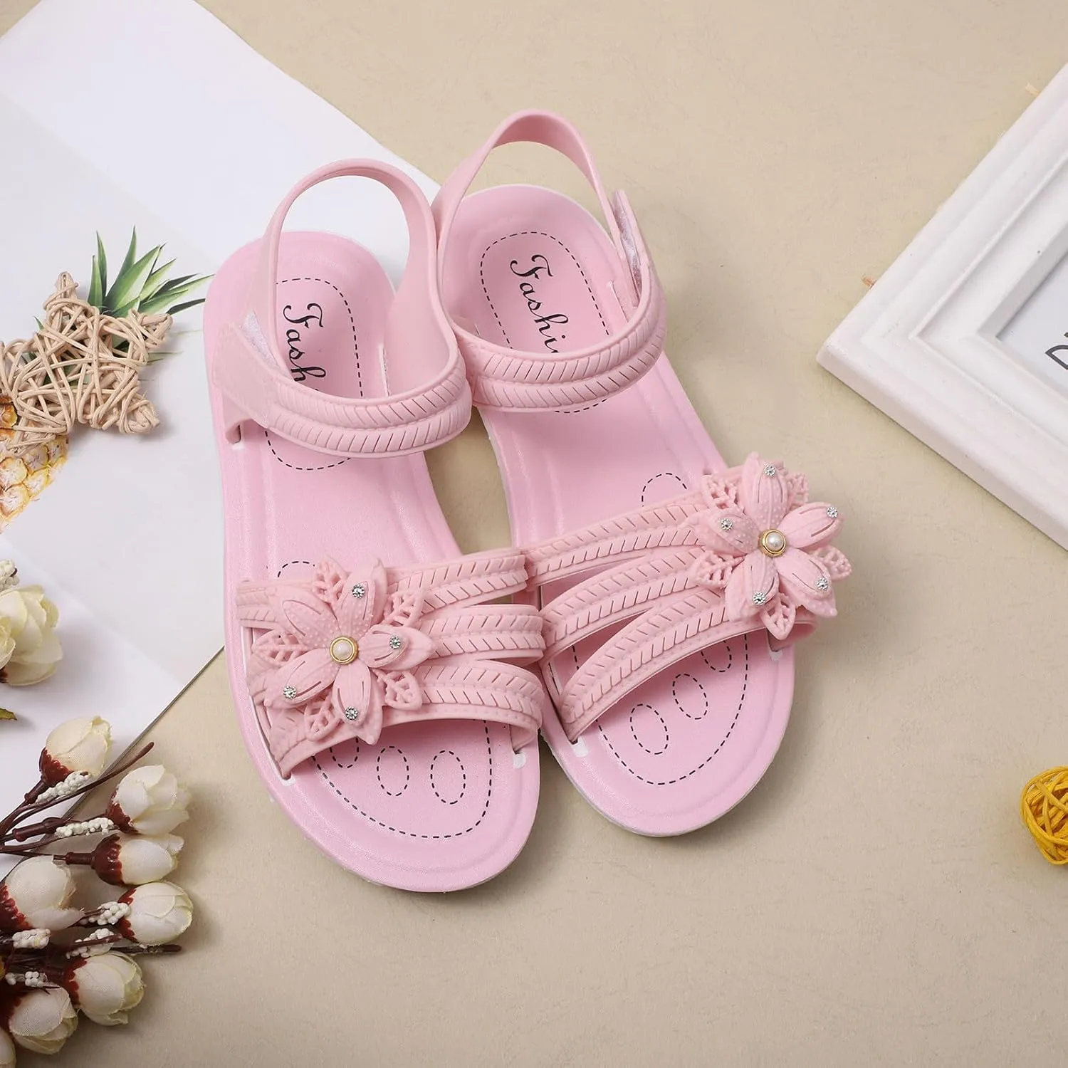 Toddler Kids Girls Sandals Soft Flat Shoes Fashion Comfortable Bow Soft Bottom Lightweight Princess Sandals