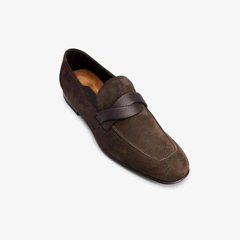 Twisted Suede Penny Loafers
