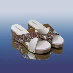 White Stylish Wedge Sandals