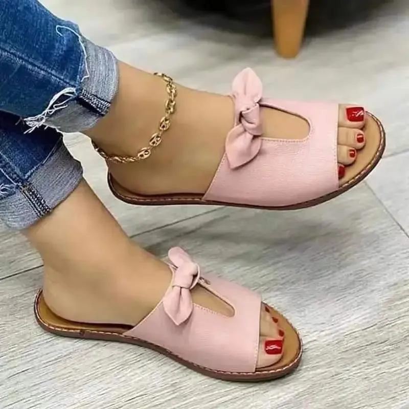 Women's Beauty Soft Leather Slide Sandals Sale
