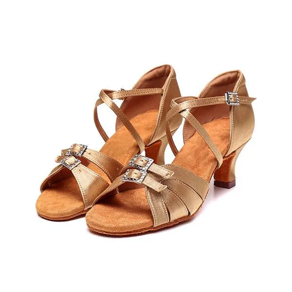 Women's Elegant Diamond Buckle Soft Sole Dance Shoes 36530671S