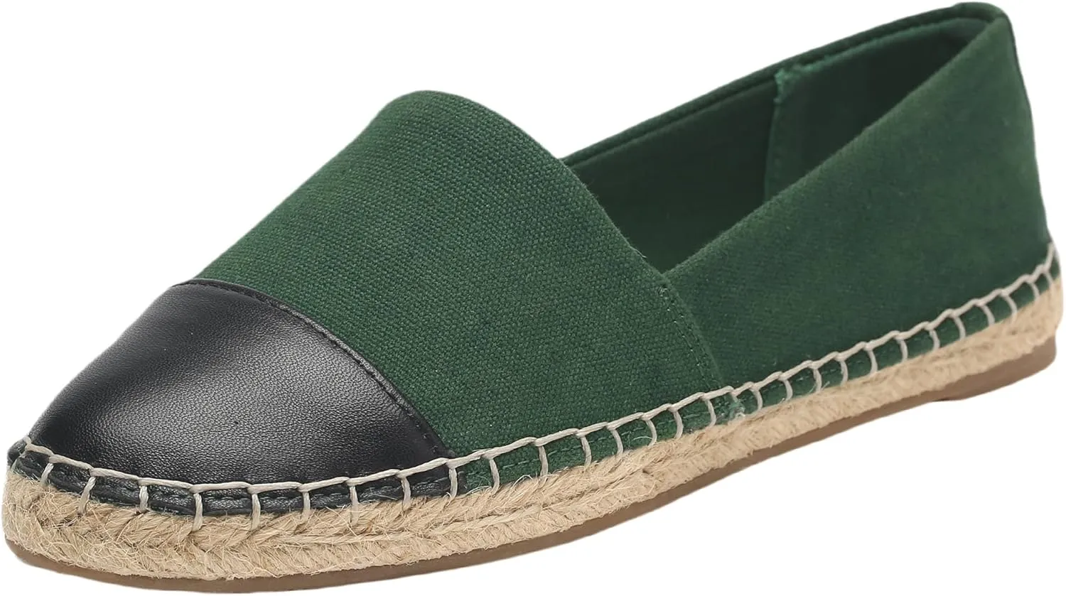 Womens Espadrille Flats Round Toe Slip on Comfortable Loafer Flats Classic Beige Canvas Flats Breathable Casual Shoes