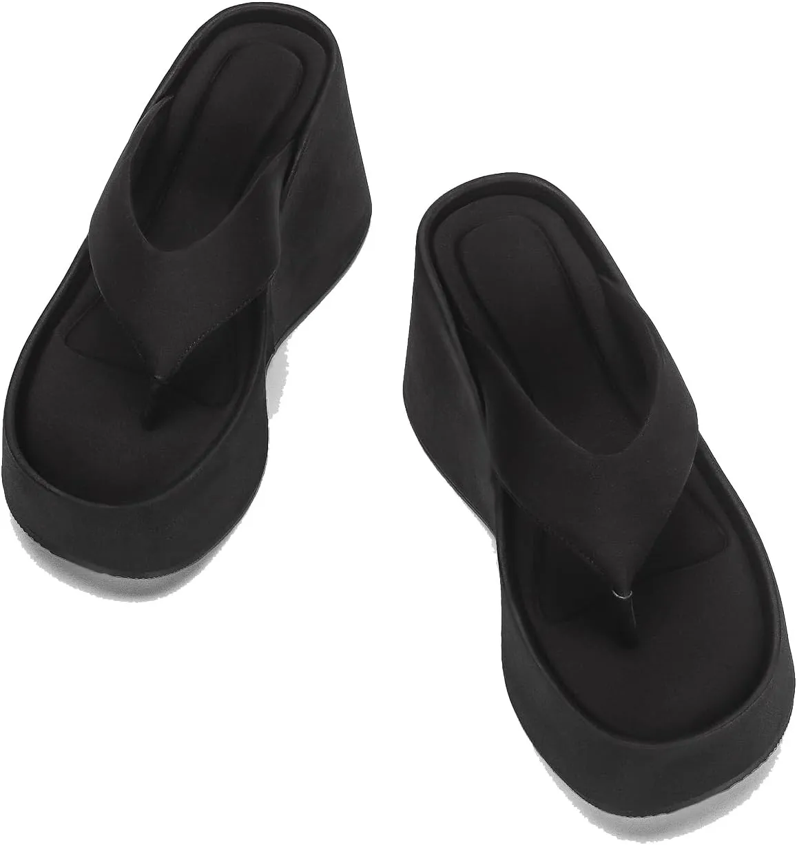 Women's Lace-Up Platform Wedge Sandals  Peep Toe Slip-On Flip Flops, Stylish Summer Beach & Vacation Shoes