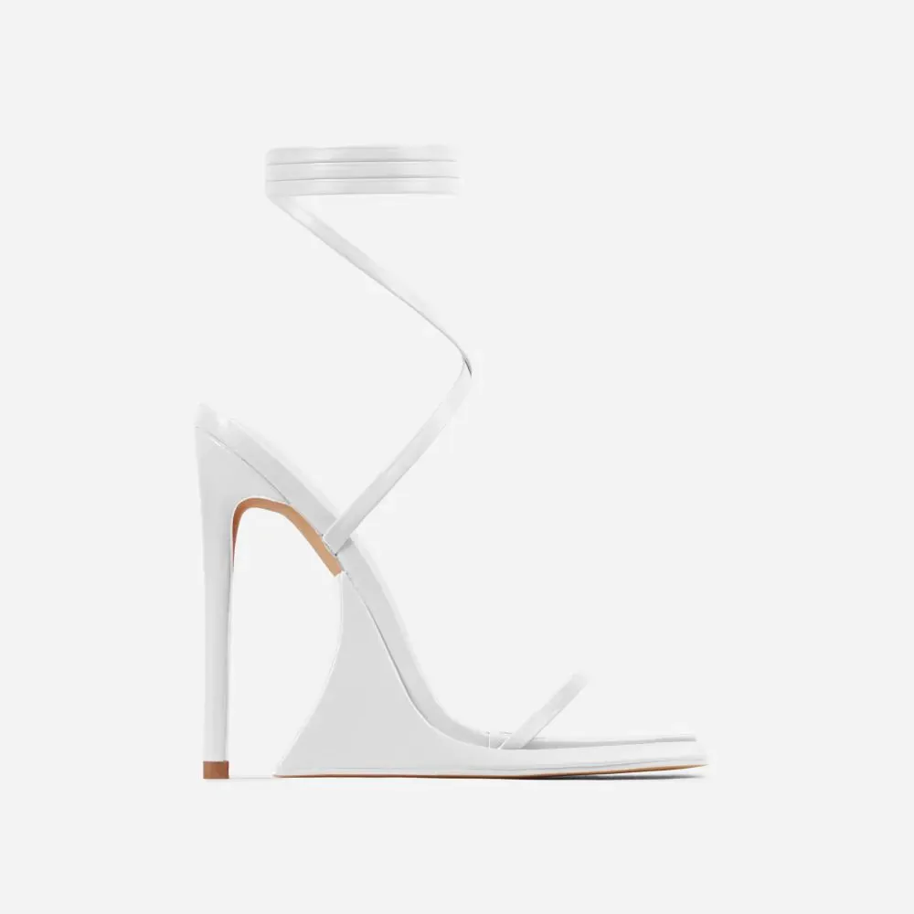 Women's Lace Up Sculptured Platform Heels Strappy Sandals